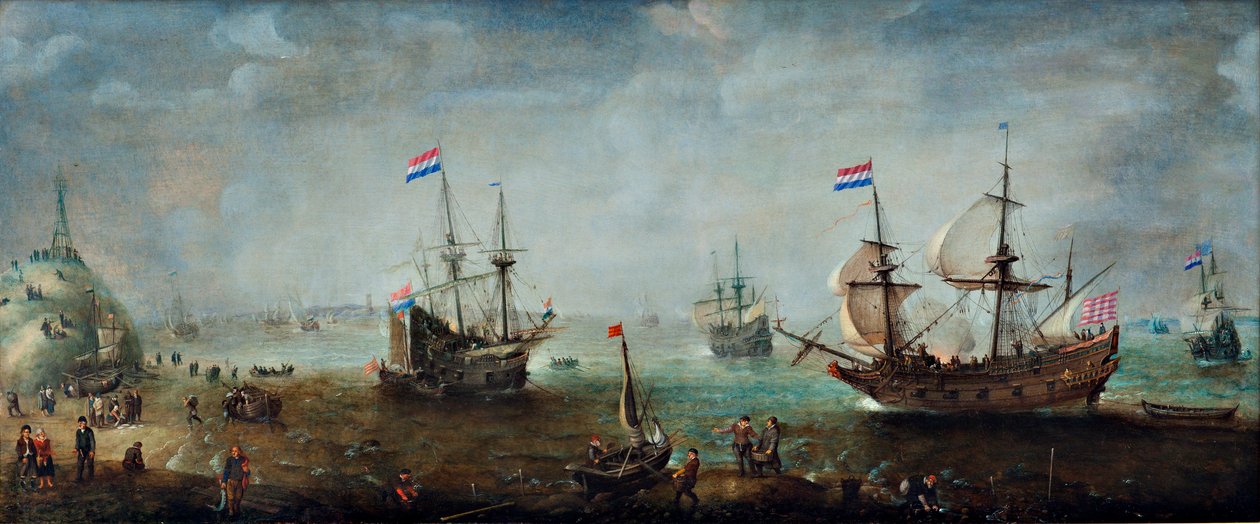 Marin (olja på trä) av Cornelis Claesz  van Wieringen