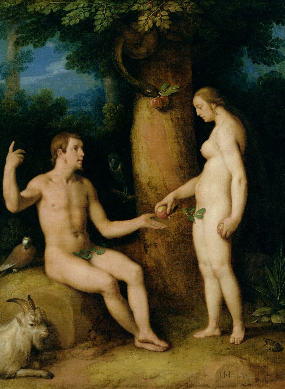 Adam och Eva, 1622 av Cornelis Cornelisz van Haarlem