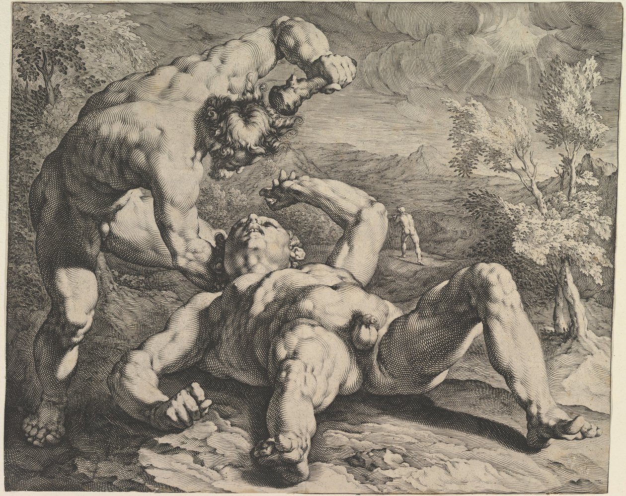Cain Killing Abel, ca. 1591 av Cornelis Cornelisz van Haarlem