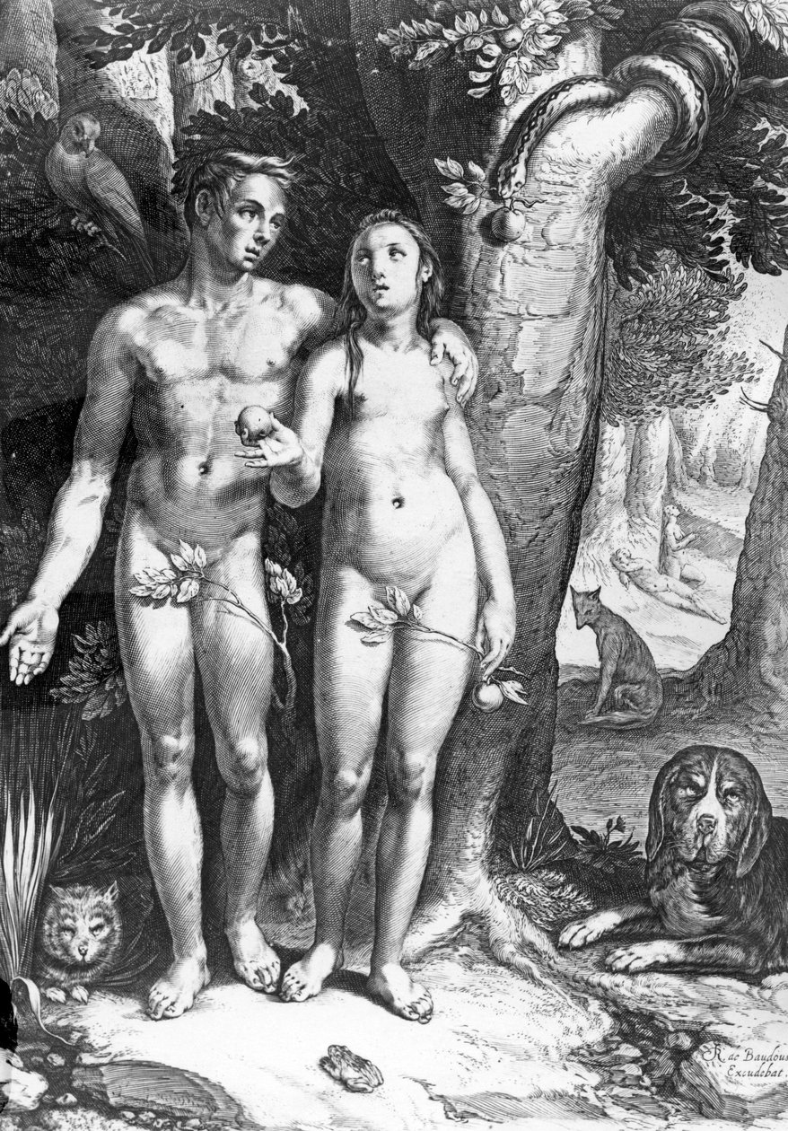 Människans frestelse, graverad av Jan Saenredam, ca 1605 av Cornelis Cornelisz van Haarlem