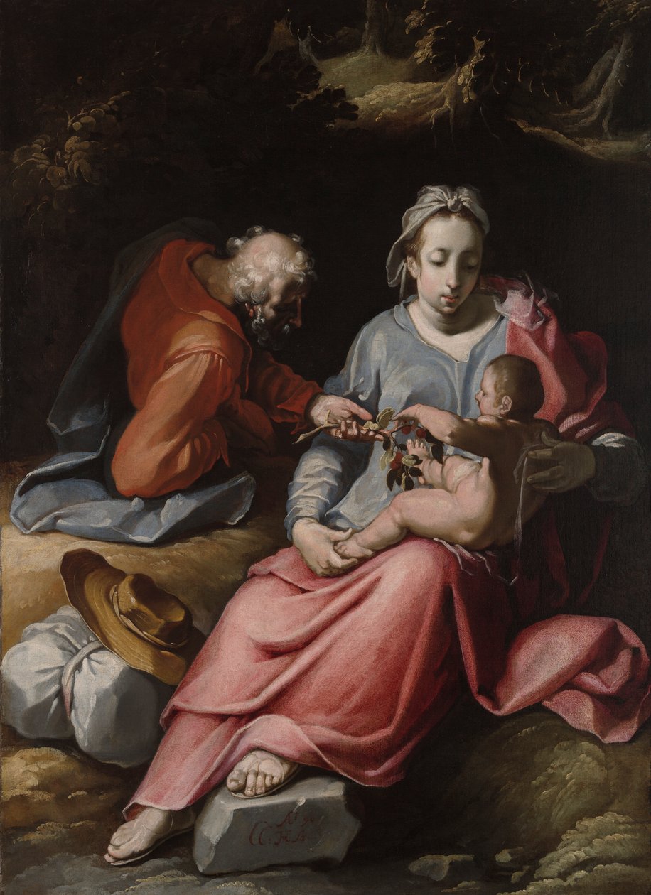 Den heliga familjen av Cornelis Cornelisz. van Haarlem