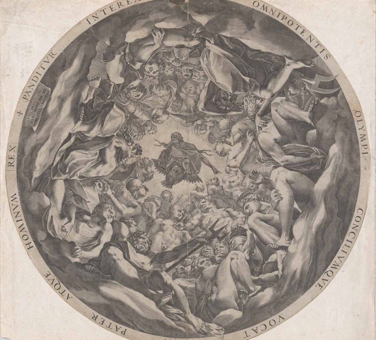 Gudarnas samling på Olympen, 1565. av Cornelis Cort