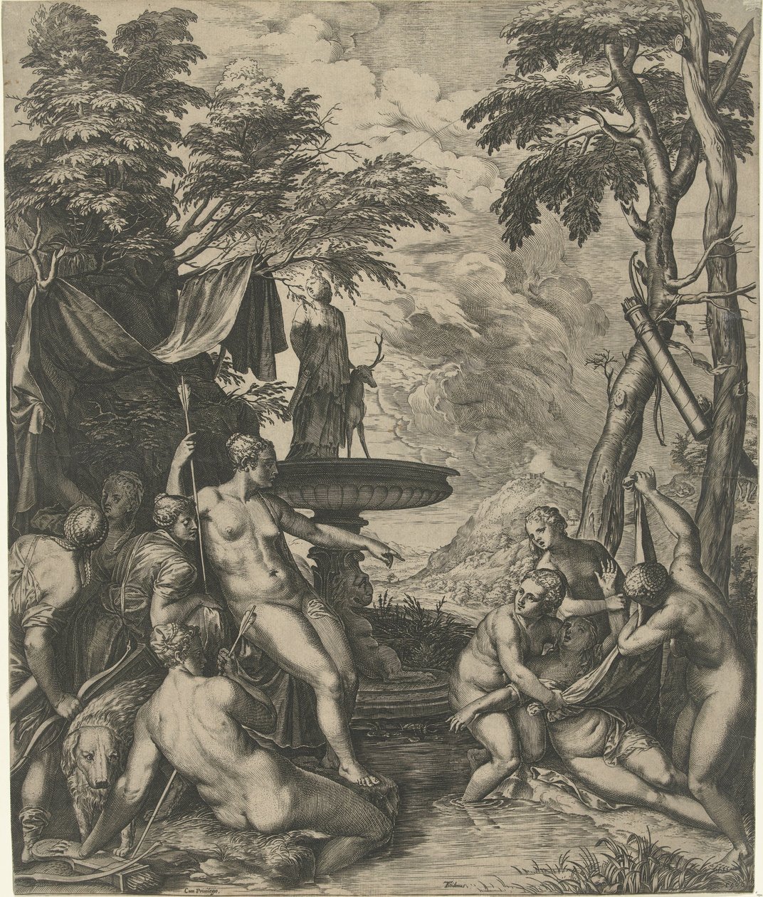 Diana upptäcker Callistos graviditet av Cornelis Cort