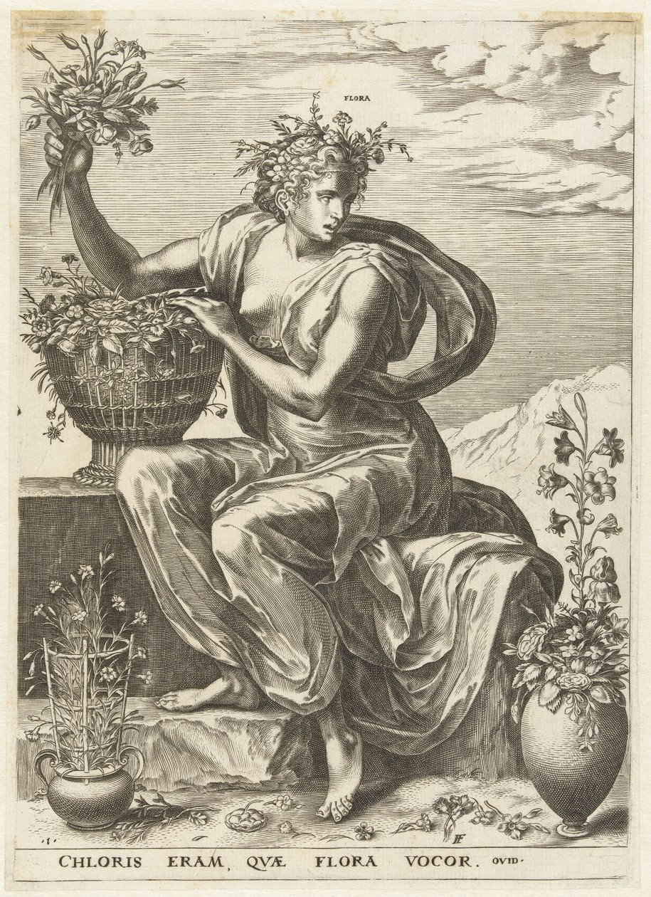 Flora Gudinnor och nymfer (serietitel) av Cornelis Cort