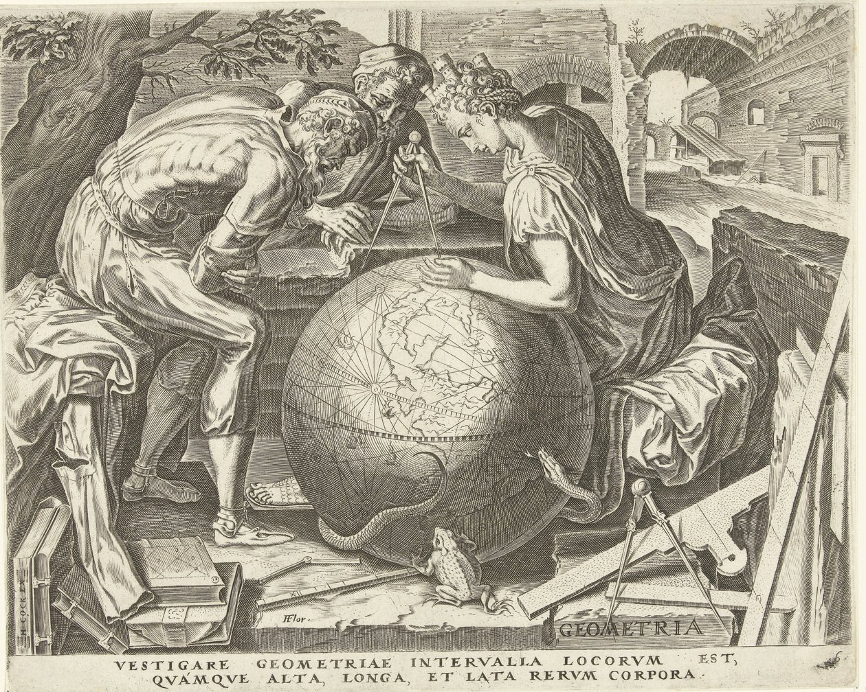 Geometri (Geometry) The Seven Liberal Arts (Artes Liberales) (serietitel) av Cornelis Cort