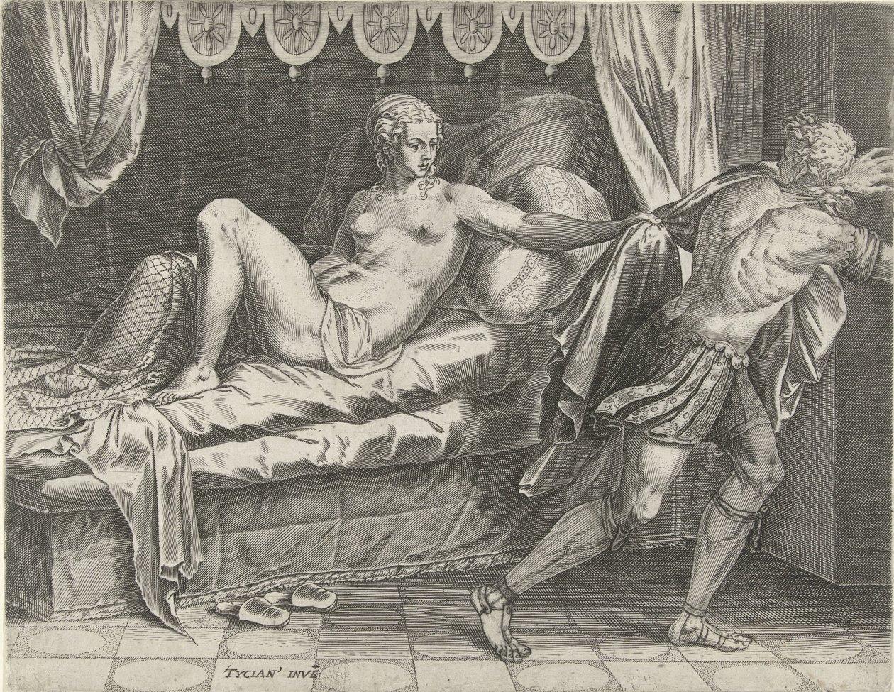 Josef och Potifars hustru av Cornelis Cort