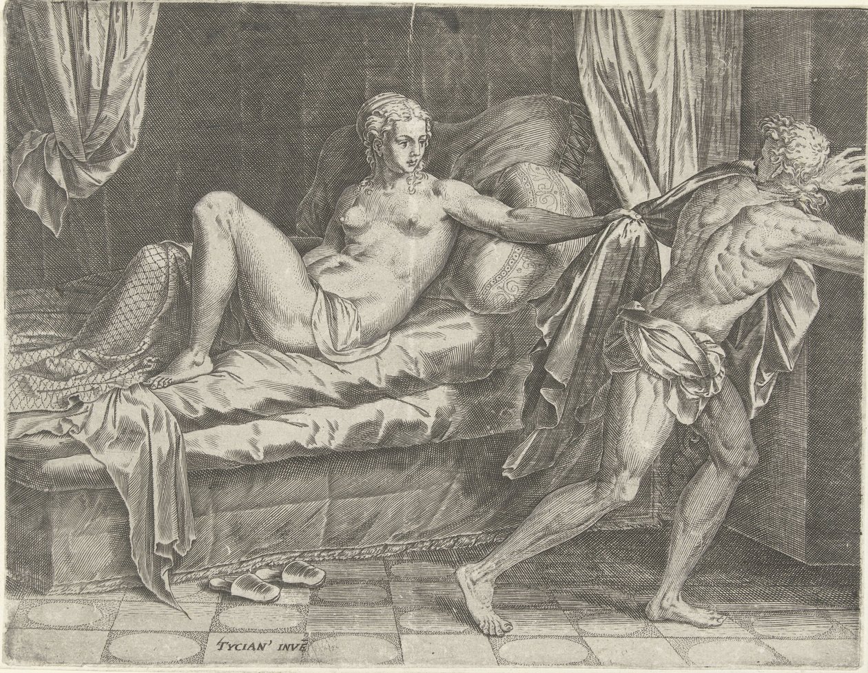 Josef och Potifars hustru av Cornelis Cort