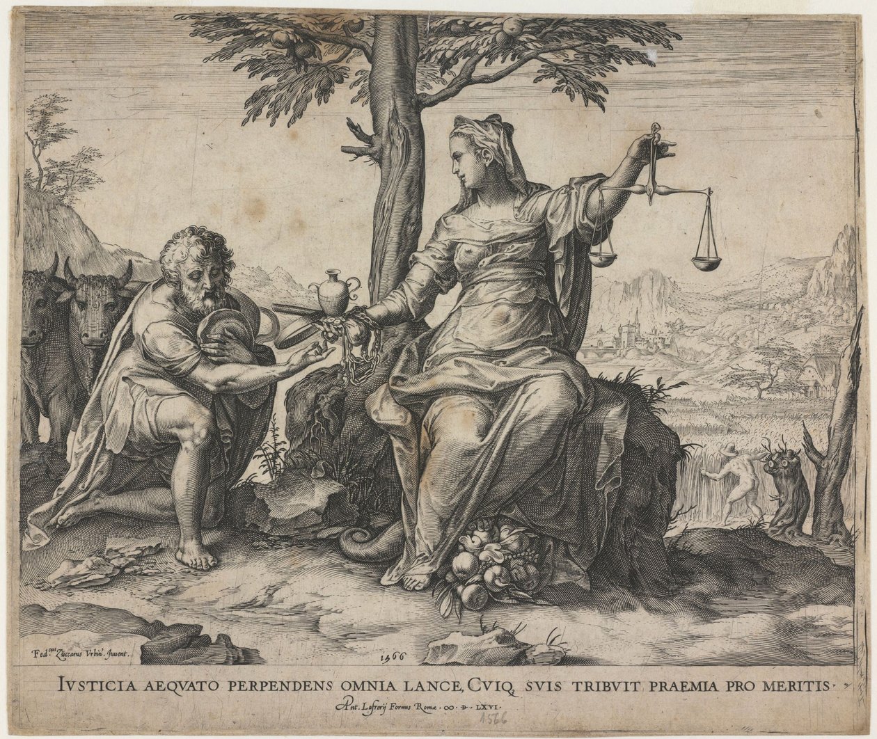 Justice Rewards Toil, 1566 av Cornelis Cort