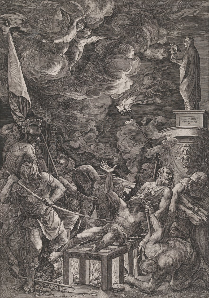 Martyrskap av St. Lawrence, 1571. av Cornelis Cort