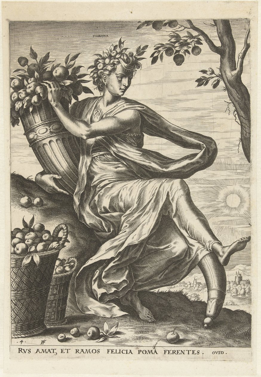 Pomona Gudinnor och nymfer (serietitel) av Cornelis Cort