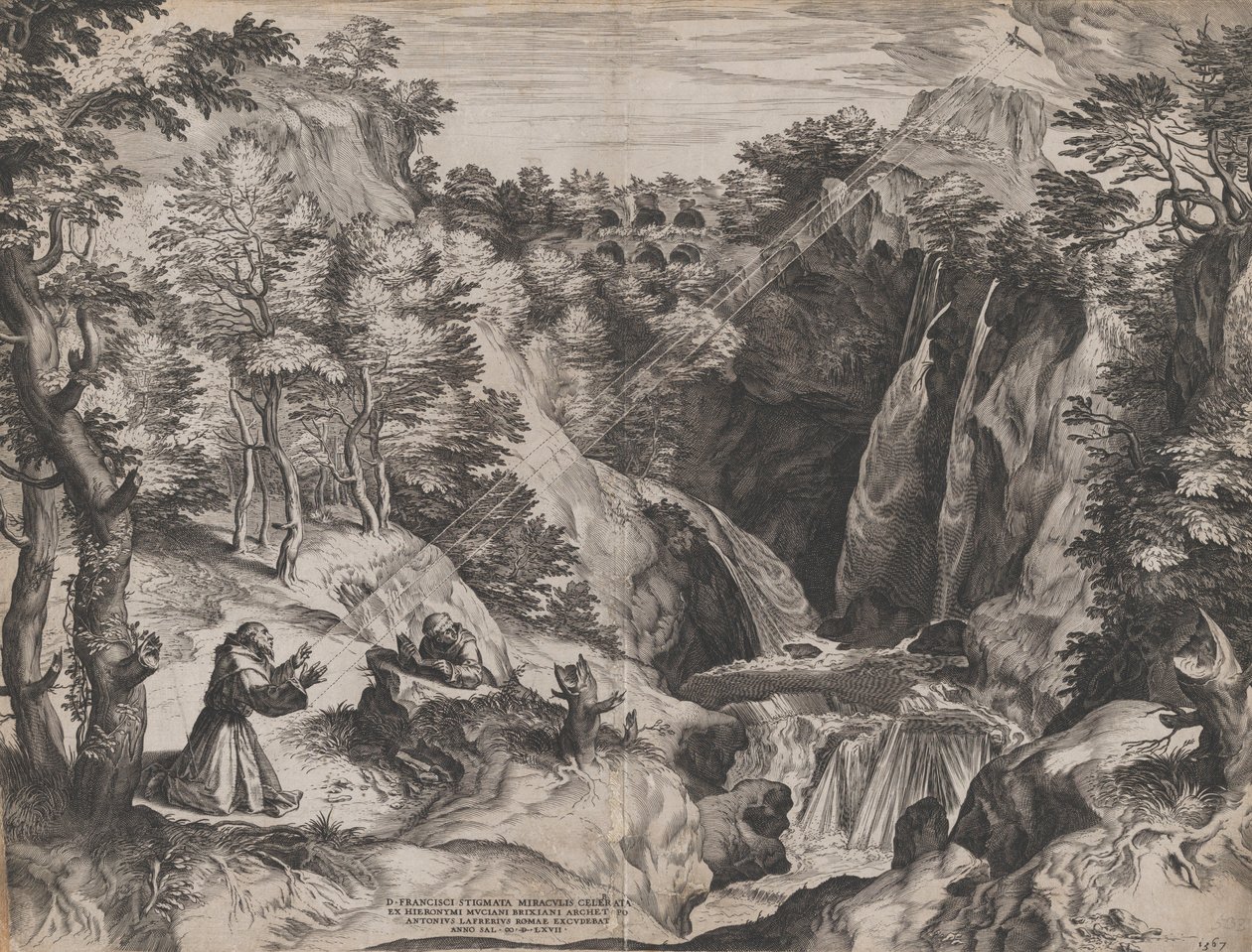 St Francis tar emot Stigmata, 1567. av Cornelis Cort