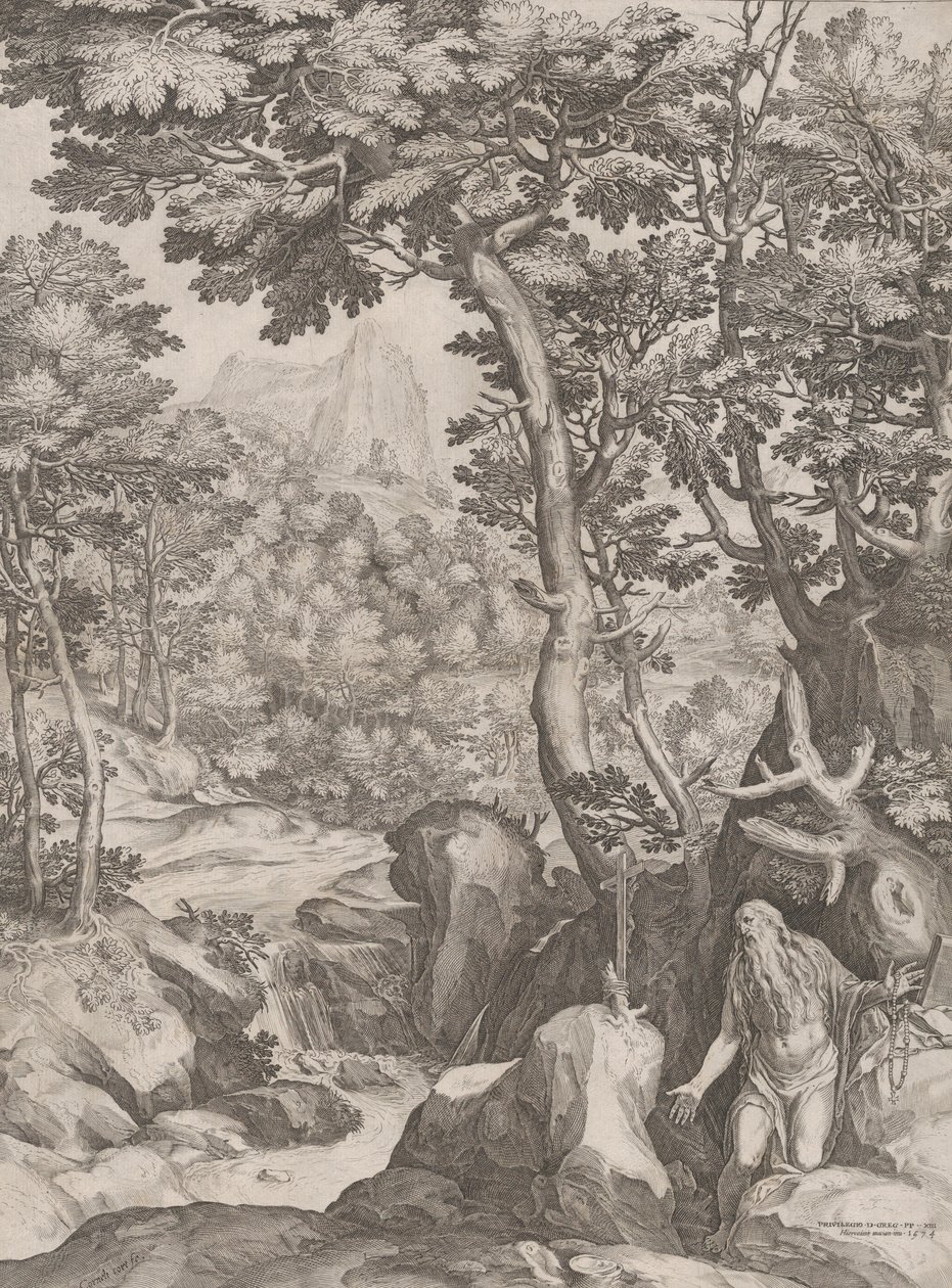St Onuphrius i vildmarken, 1574. av Cornelis Cort
