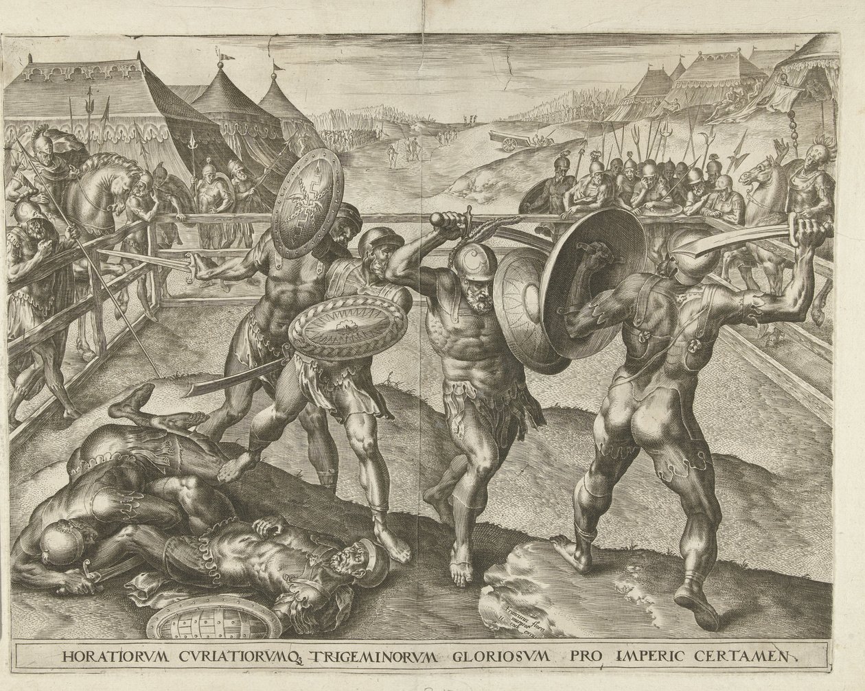 Strid mellan Horatians och Curatians av Cornelis Cort