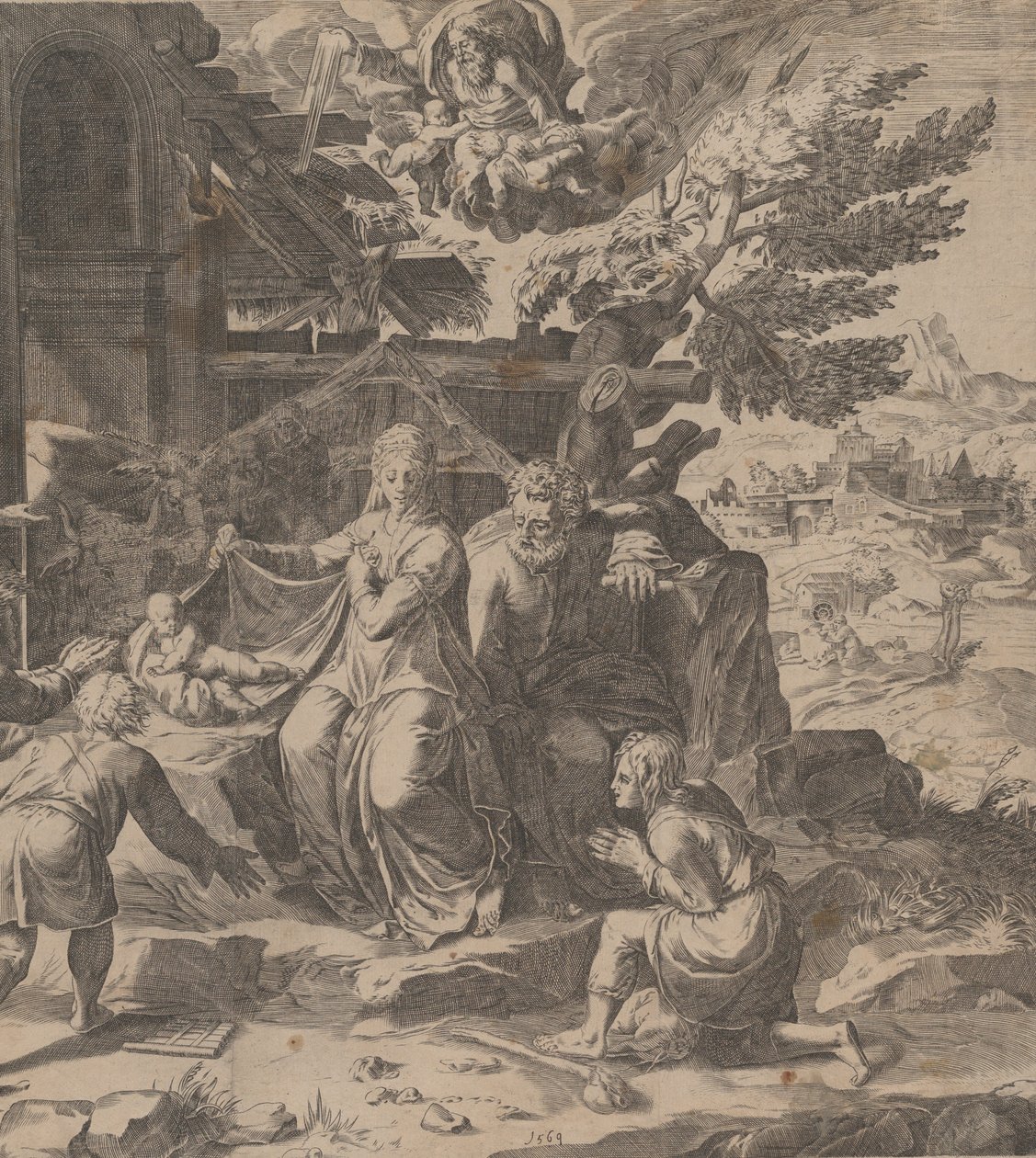 Herdarnas tillbedjan, 1569. av Cornelis Cort
