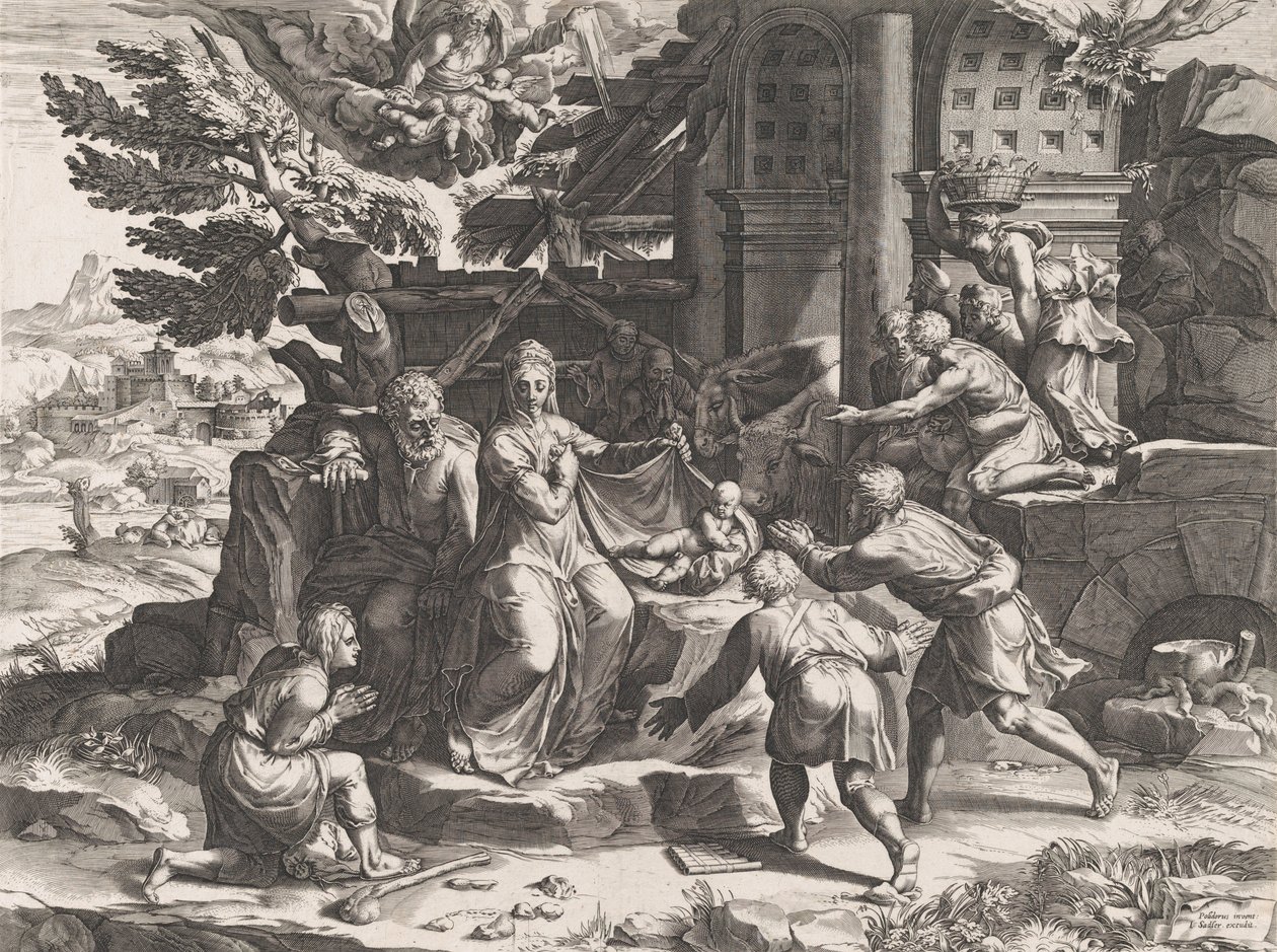 Herdarnas tillbedjan, 1569. av Cornelis Cort
