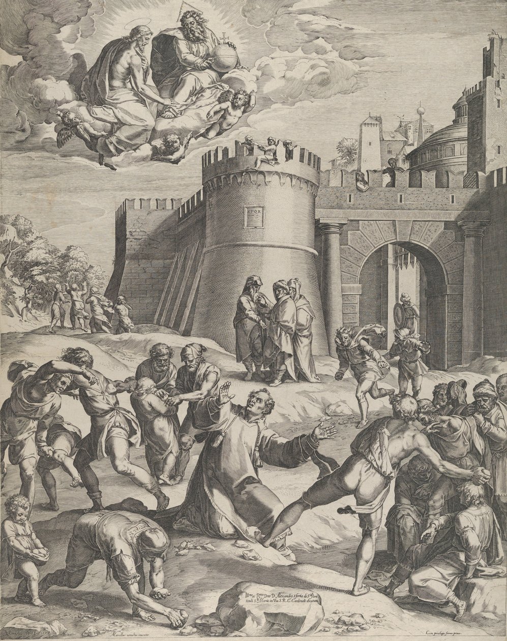 St Stephens martyrskap, 1576. av Cornelis Cort