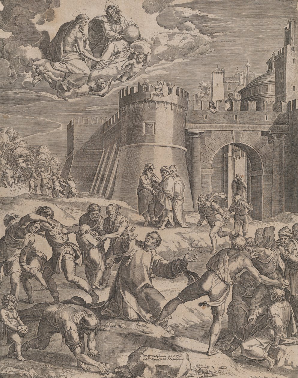 St Stephens martyrskap, 1576. av Cornelis Cort