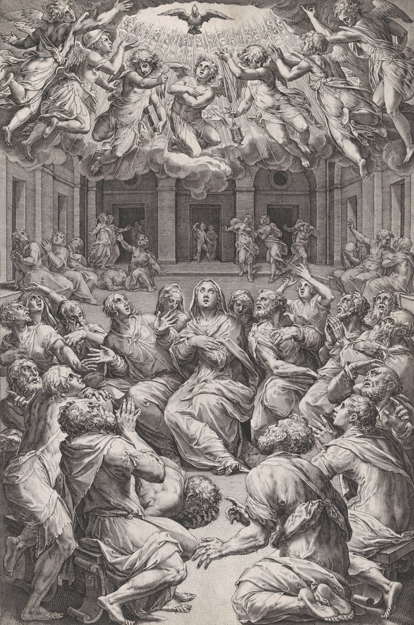 Pingstdagen, 1574. av Cornelis Cort
