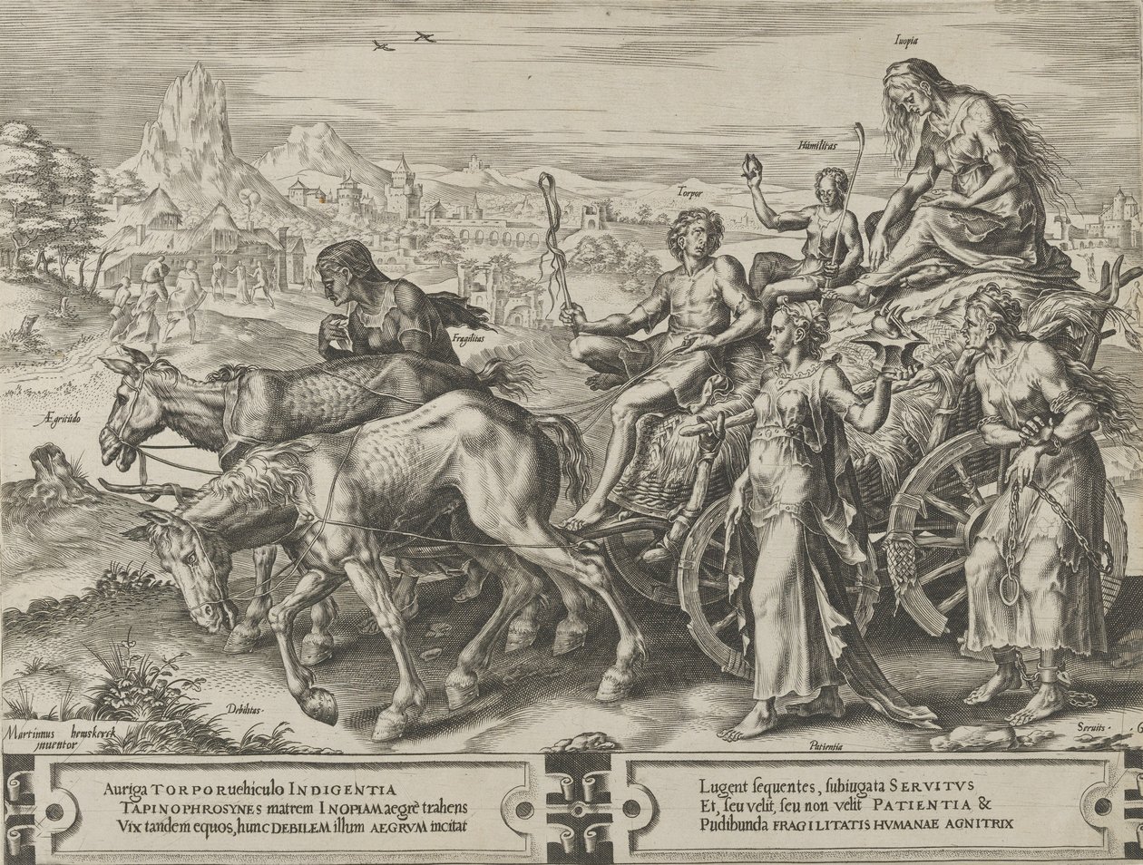 Saknadens triumf, från The Cycle of the Vicissitudes of Human Affairs, skylt 6, 1564. av Cornelis Cort