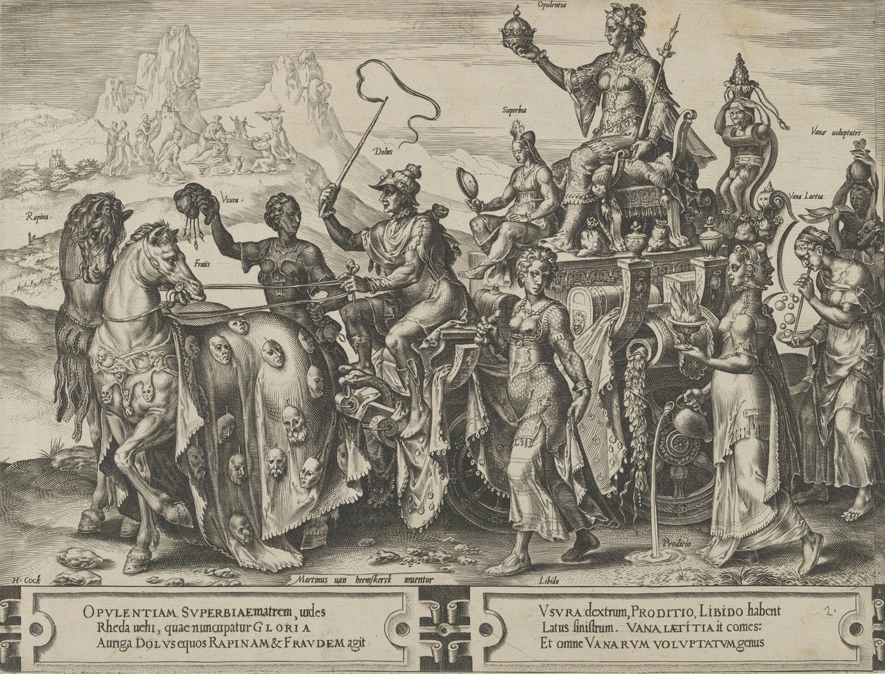 The Triumph of the Riches, från The Cycle of the Vicissitudes of Human Affairs, skylt 2, 1564. av Cornelis Cort