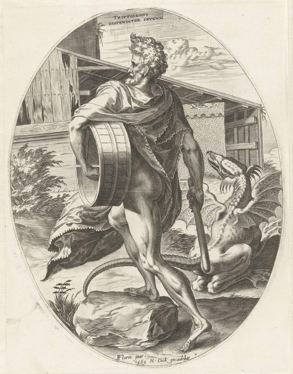 Triptolemos Gods of Agriculture (serietitel) av Cornelis Cort