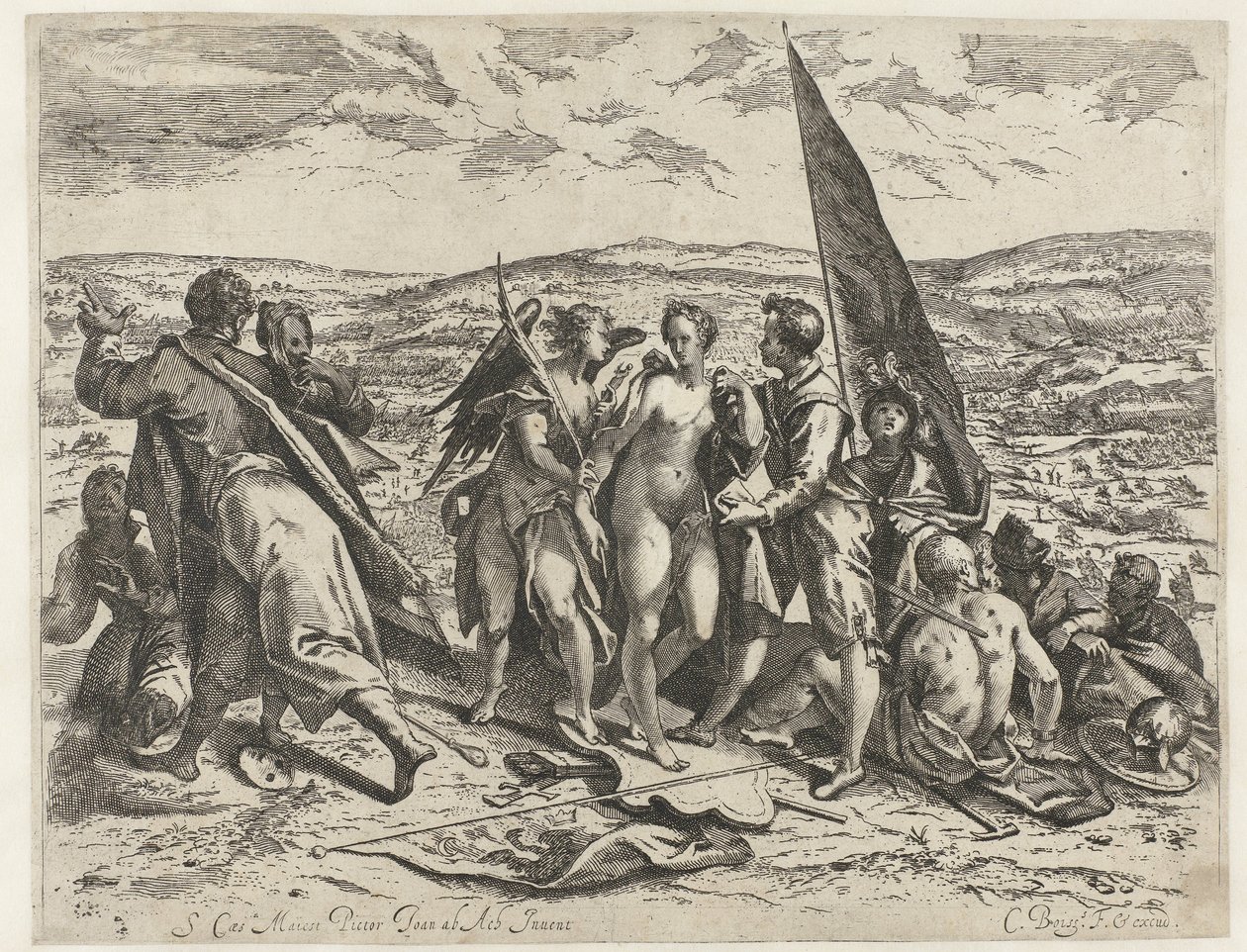 Allegori om krig och fred av Cornelis Dircksz. Boissens
