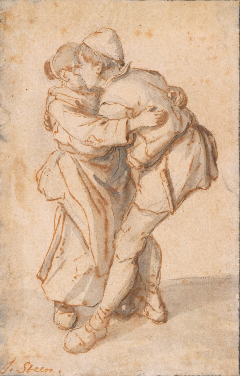 Ett dansande bondepar av Cornelis Dusart