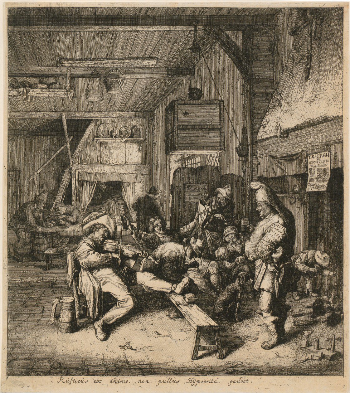 Violinspelare på ett värdshus av Cornelis Dusart