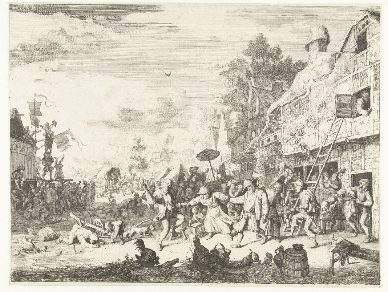 Stor bymässa av Cornelis Dusart