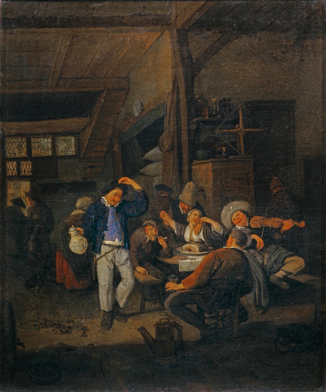 Interieur de cabaret: le danseur au pichet - Interiör från en krog: dansaren med en kanna ... av Cornelis Dusart