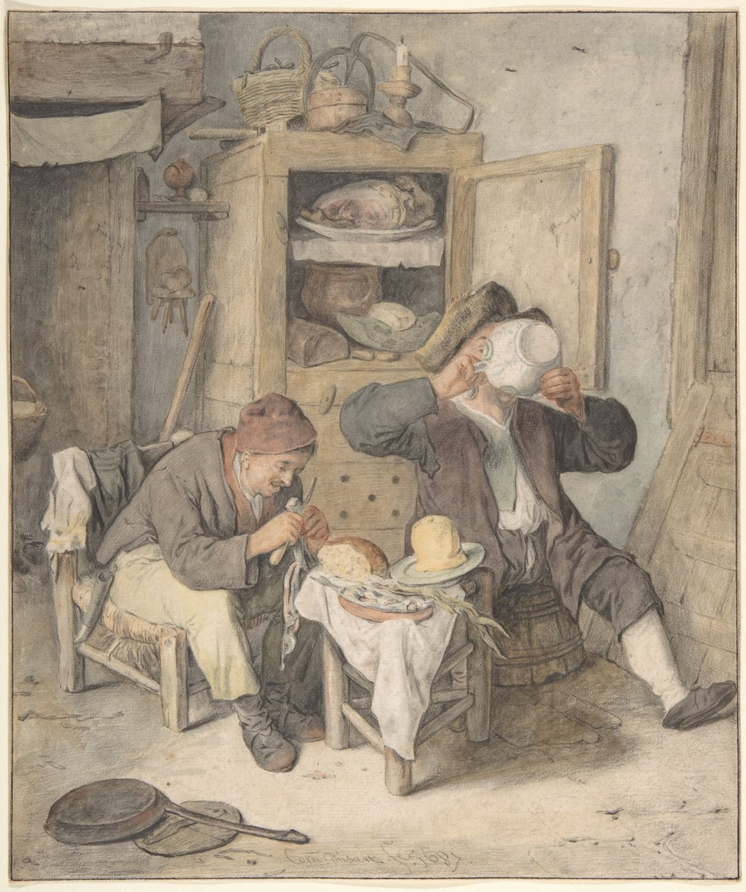Köksscen av Cornelis Dusart