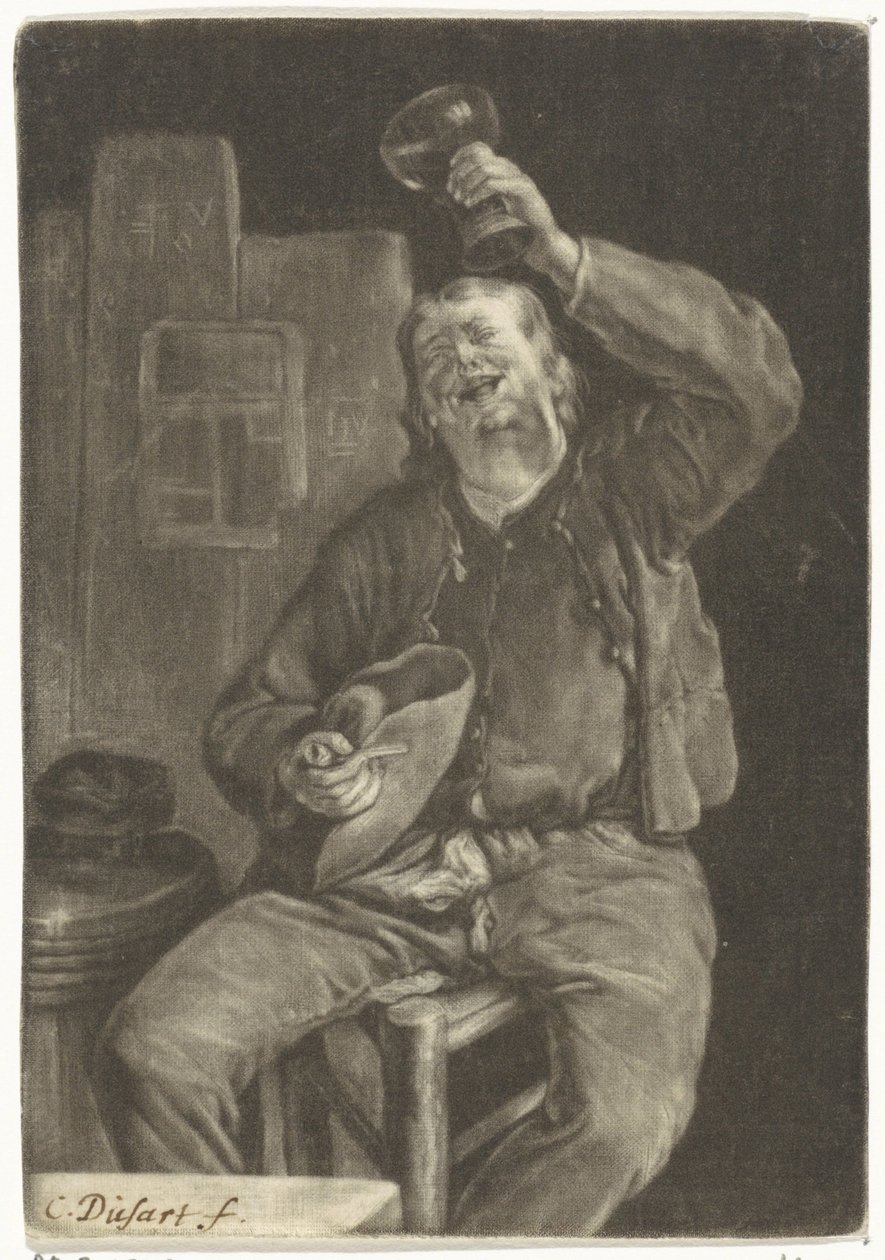 leende drinkare av Cornelis Dusart