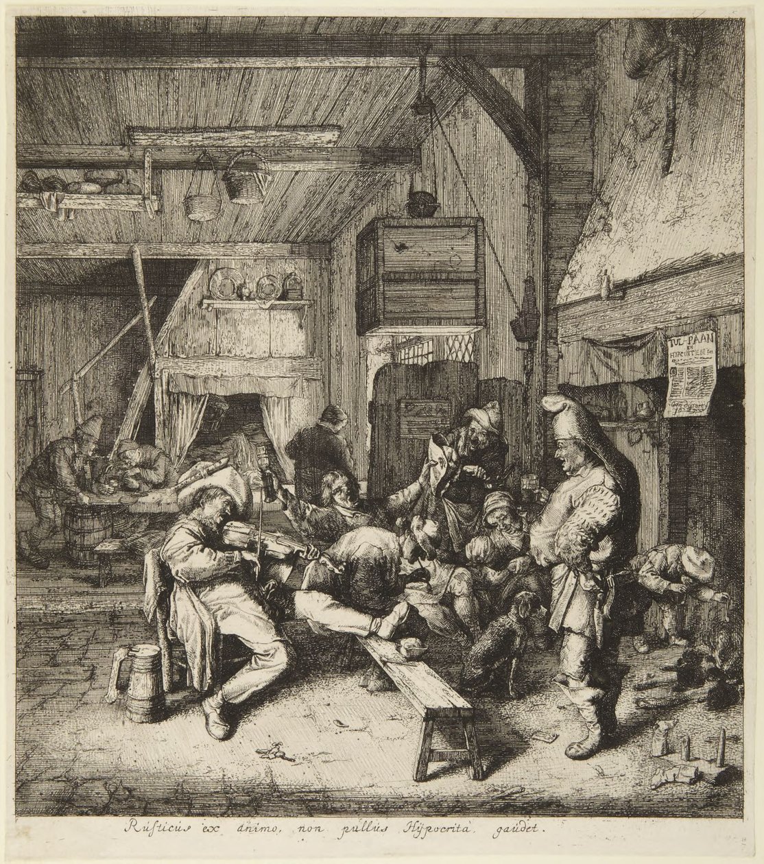 Sittande violinist av Cornelis Dusart