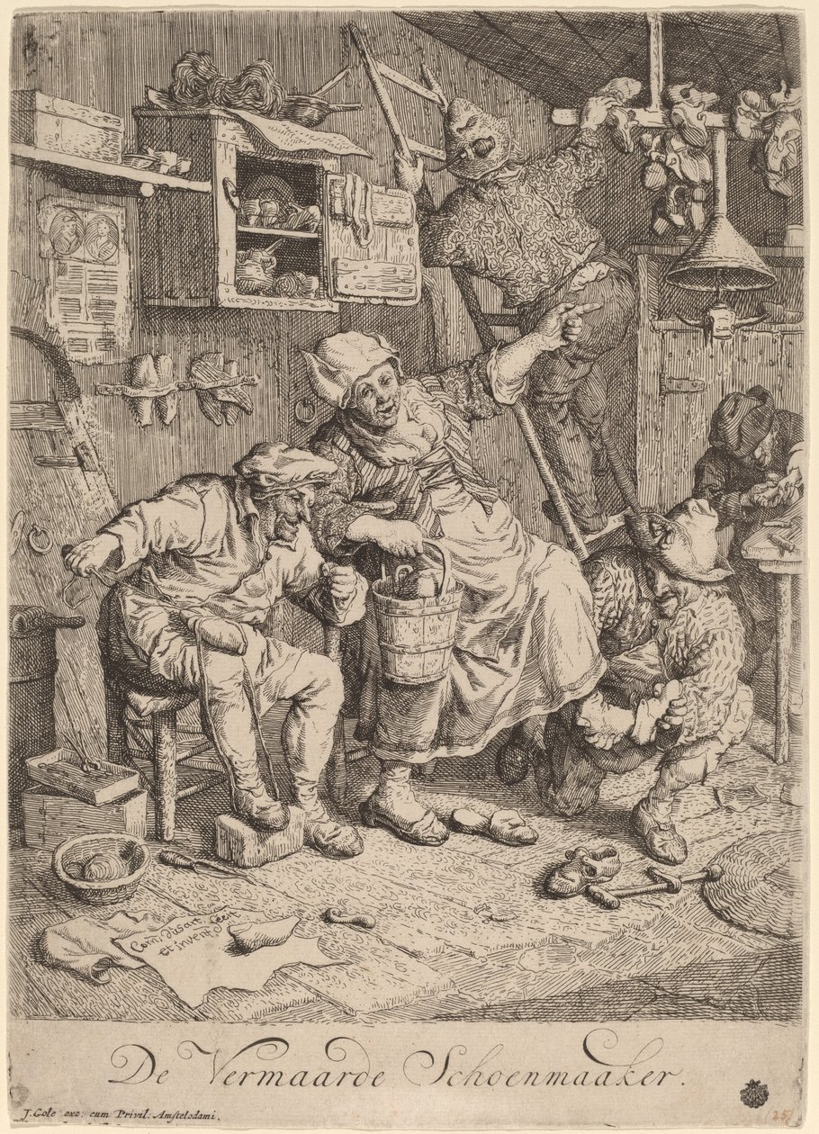 Den glada skomakaren av Cornelis Dusart