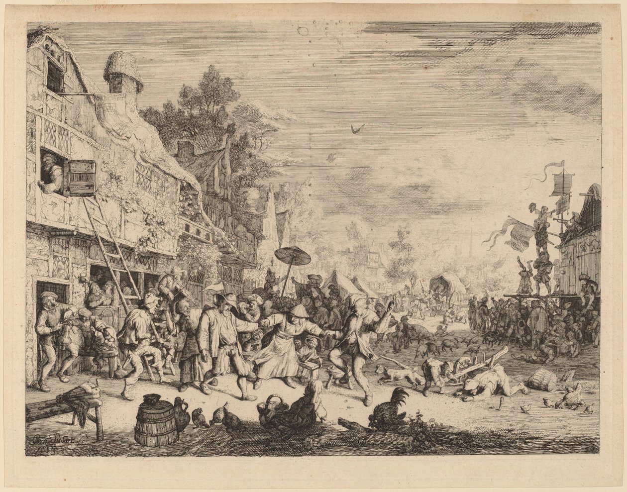 Byfestival av Cornelis Dusart