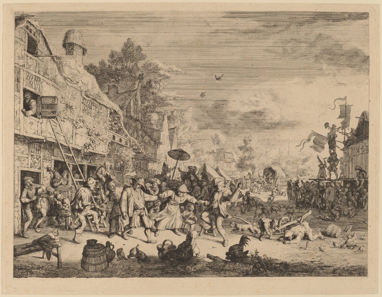 Byfestival av Cornelis Dusart