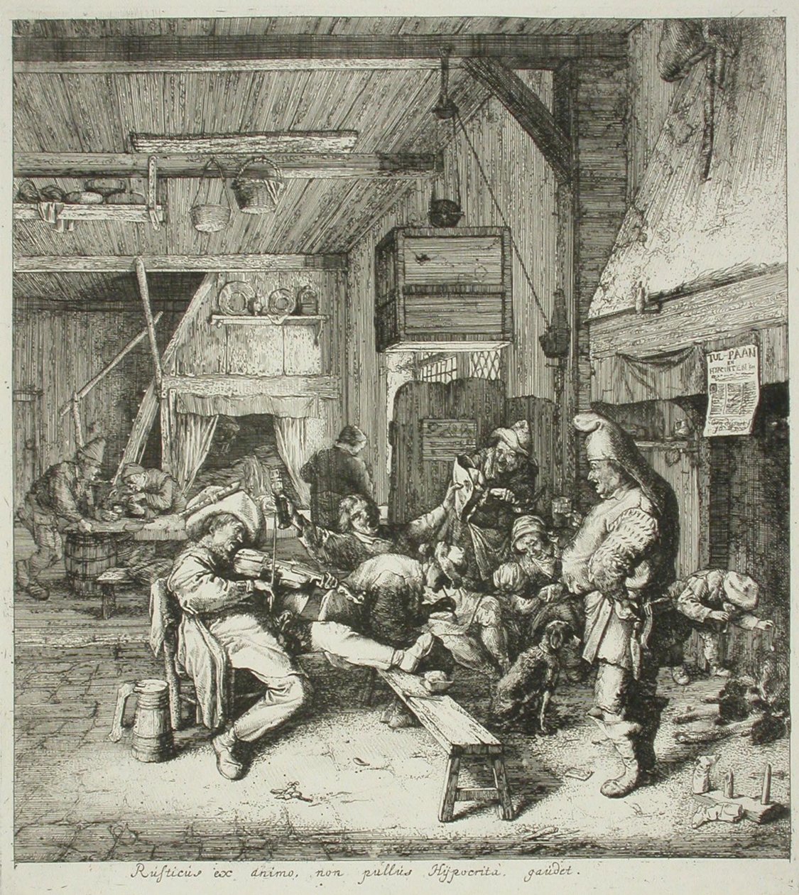 Violinspelare på en krog av Cornelis Dusart