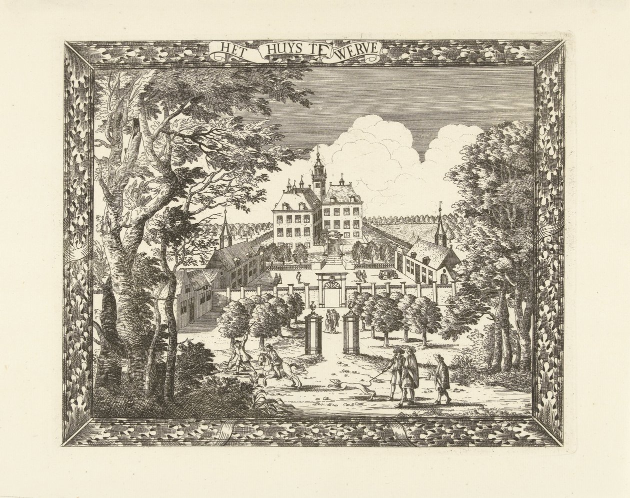 Vy över Huis te Werve i Voorburg Het Huys te Werve (titel på objekt) av Cornelis Elandts
