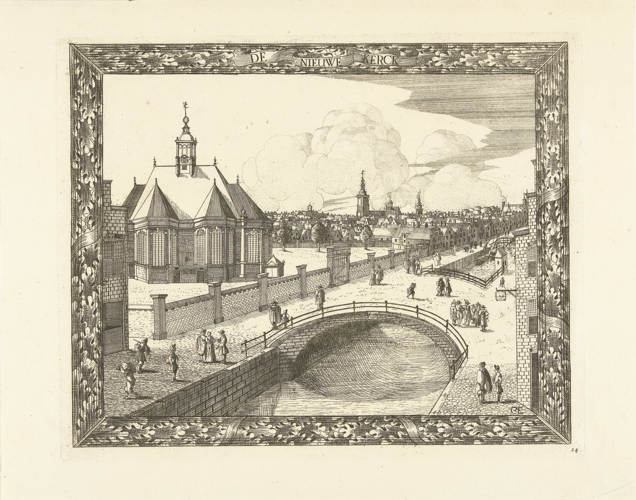 Utsikt över den nya kyrkan i Haag The New Church (titel på objekt) av Cornelis Elandts