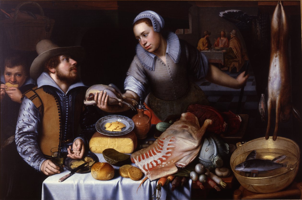 Nattvarden i Emmaus, 1612 av Cornelis Engelsz