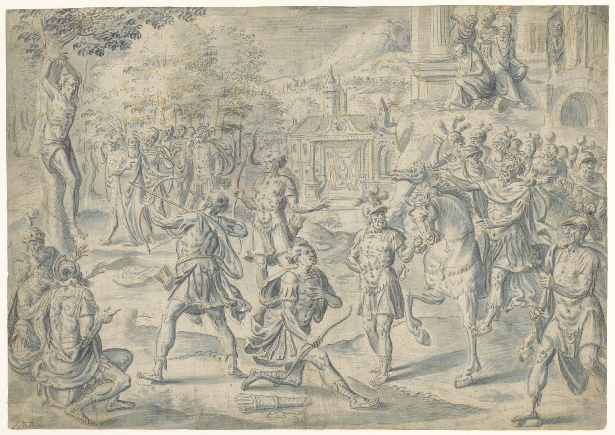 Skjuta på pappas lik av Cornelis Floris (II) (circle of)