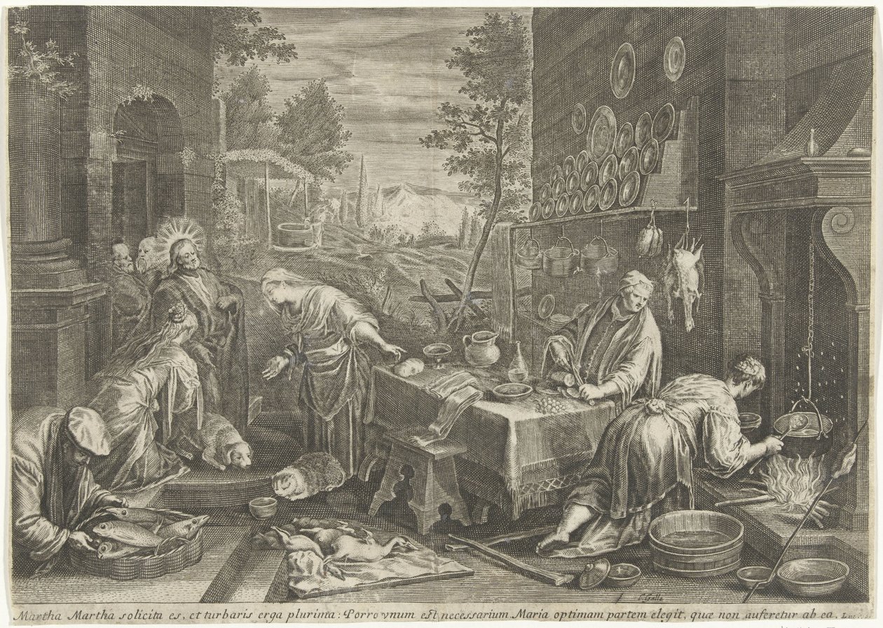 Kristus i Martas och Marias hus av Cornelis Galle (I)