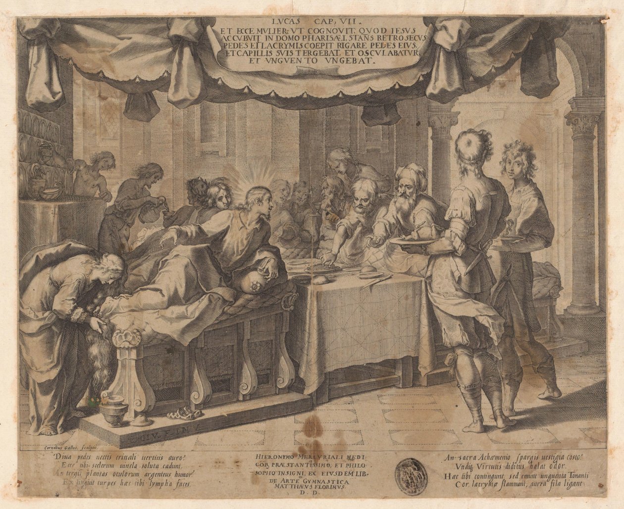 Kristus gäst hos fariséen Simon av Cornelis Galle (I)