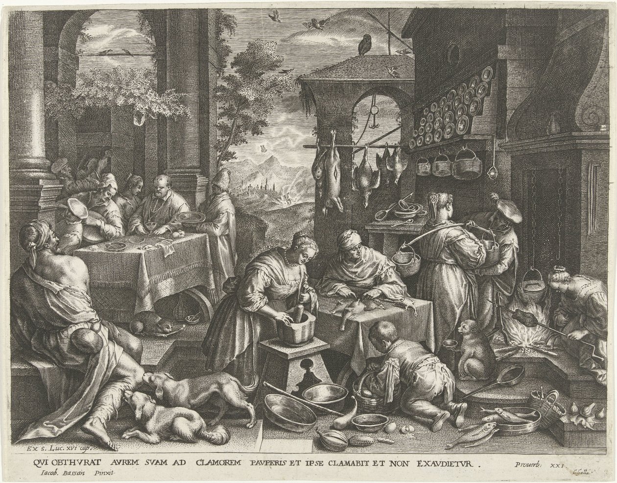 Liknelse om den rike mannen och den fattige Lasarus av Cornelis Galle (I)