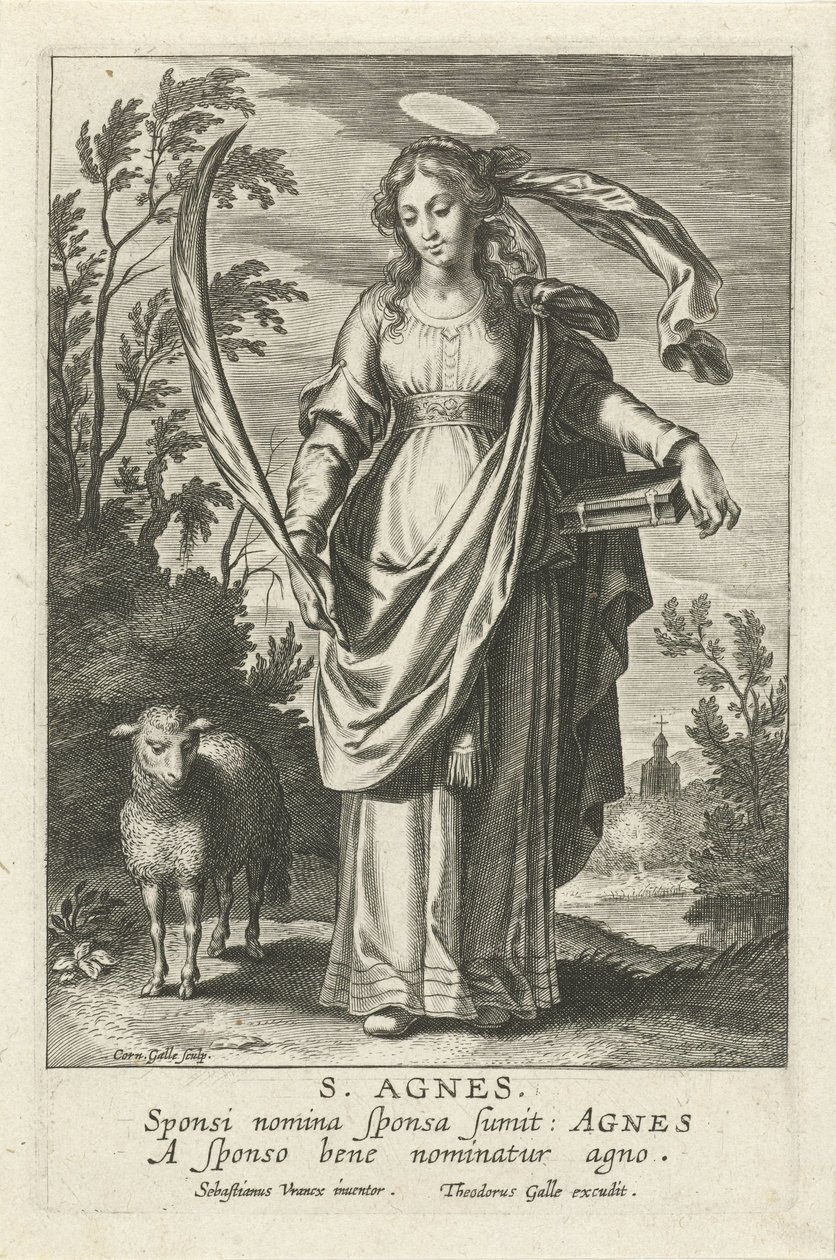 H. Agnes Mirror of the Illustrious Virgins (serietitel) av Cornelis Galle (I)