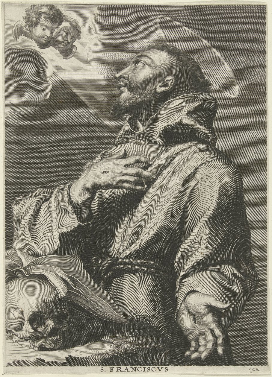 H. Franciscus van Assisi St. Franciskus (titel på objekt) av Cornelis Galle (I)