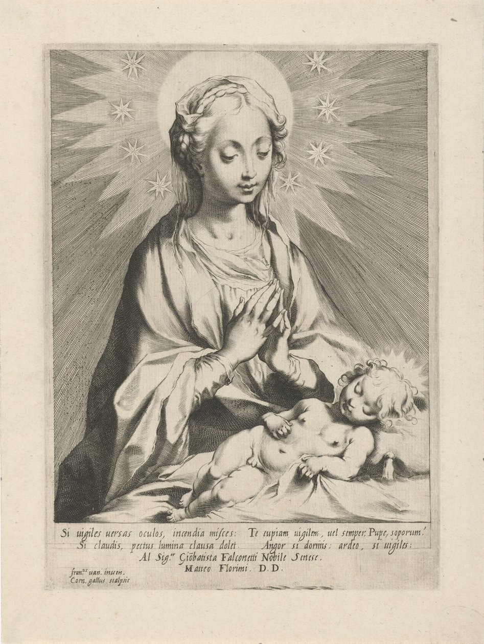 Maria avgudar Kristusbarnet av Cornelis Galle (I)
