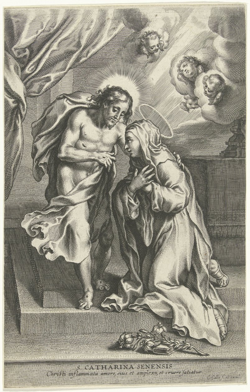 Kristus och den heliga Katarina av Siena av Cornelis Galle (II)