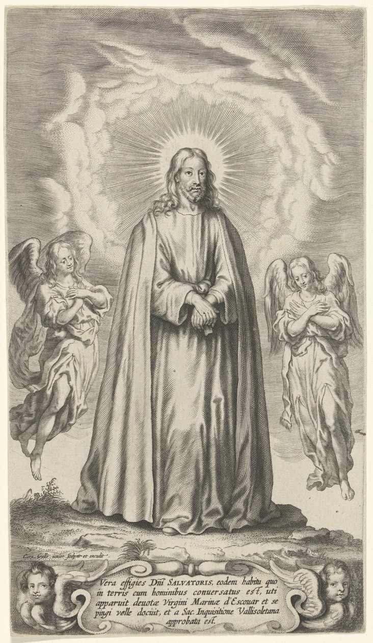 Kristus med två änglar av Cornelis Galle (II)