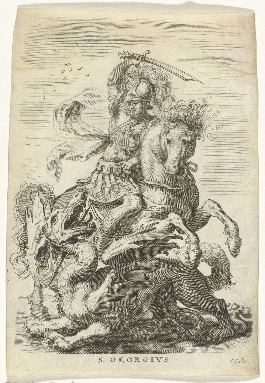 H. Joris slåss mot draken av Cornelis Galle (II)